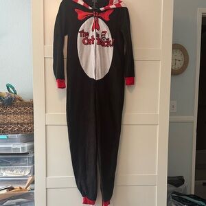 Dr. Seuss Adult One Piece - Black and Red with hood